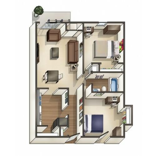 B1 floor plan | University Apartments Durham | Apartments Near Duke University