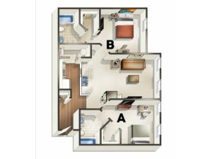 B3 Floor Plan | Floor Plan 3 | The Quarters | Lafayette University Apartments for Rent