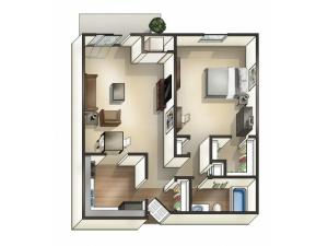 A2 floor plan | 1 Bdrm Floor Plan | University Hills | University Of Toledo Student Apartments
