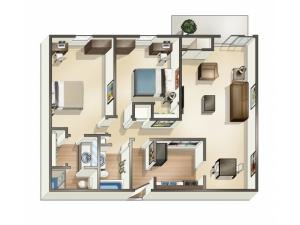 B3 floor plan | 2 Bedroom | University Hills | Apartments Near University Of Toledo