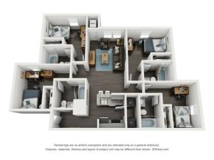 D1 Floor Plan The Flatts Salisbury | Apartments In Salisbury, MD