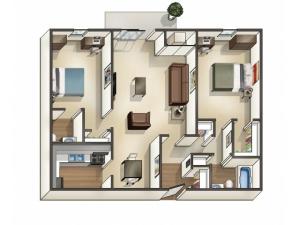 B2 Floor Plan | University Apartments Durham | Apartments Near Duke University