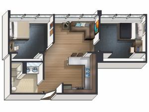 B4 Floor Plan | University Plaza  | NIU Apartments