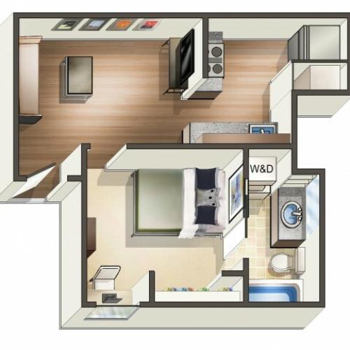 A1 Floor Plan | 1 Bedroom Floor Plan | Hawks Landing | Apartments In Oxford Ohio