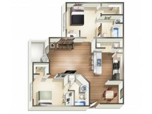 B2 - 2 Bedroom | Floor Plan 3 | Eagle Flatts | Apartments Near USM