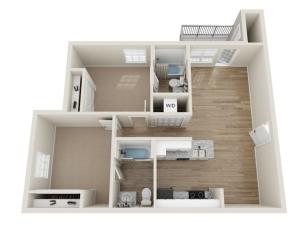 B1 2 Bedroom Floor Plan | Landmark Apartments | Apartments In Murfreesboro TN