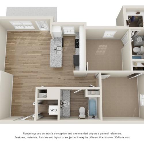 B3 2 Bedroom Floor Plan | Landmark Apartments | Apartments In Murfreesboro TN