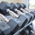 A rack with dumbbells in the fitness center at Park City apartments in Lancaster, PA.