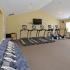 Fitness center with treadmills and a dumbbell rack at Willow Ridge Apartments in Marlton, NJ.