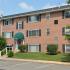 Exterior view of a residential building at Allandale Village apartments for rent
