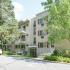Residential building with trees and balconies at Gayley Park apartments for rent in Media, PA