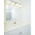 Upgraded apartment bathroom large white sink and vanity and mirror