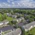Aerial view of the complex and surrounding area at Victoria Crossing Apartments in Reading, PA.