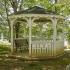 Gazebo with benches on the landscaped grounds at Victoria Crossing Apartments in Reading, PA.