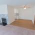 Dining area in open layout with hardwood flooring in West Chester, PA apartment for rent