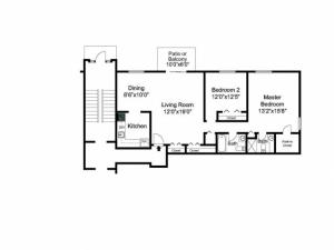 Oak Forest Two Bedroom floor plan