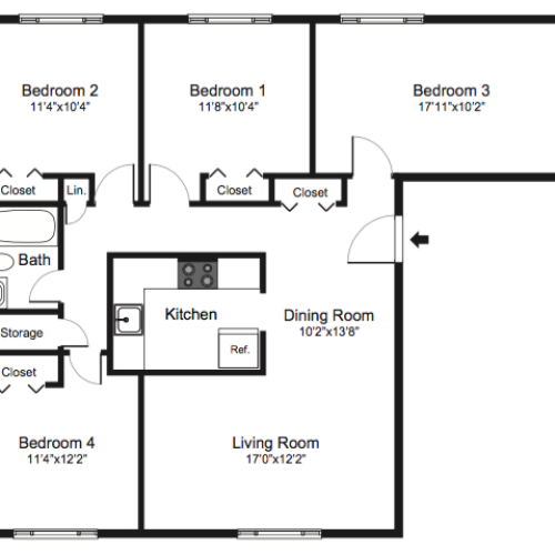 four bedroom floorplan