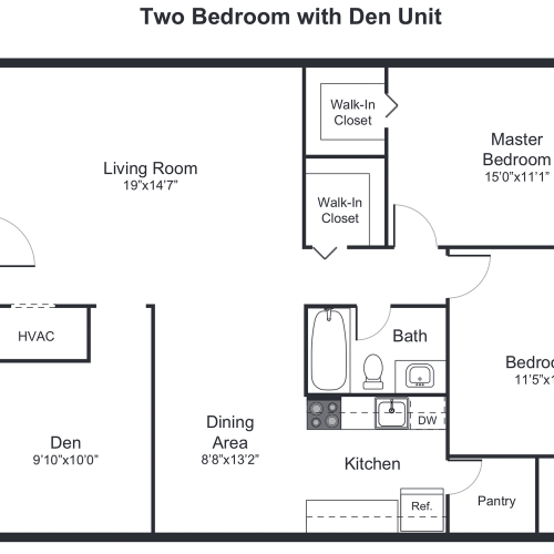 two bedroom with den