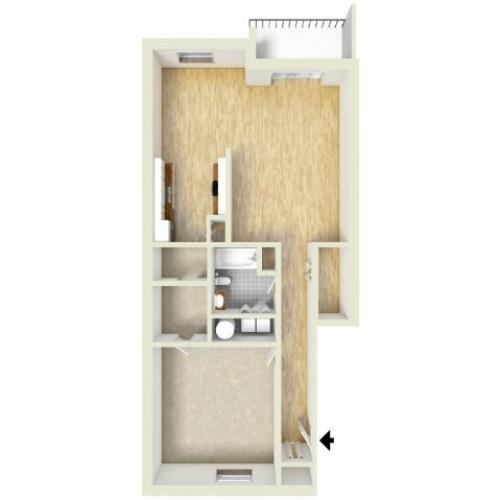 One bedroom apartment | Whiteland West Apartments