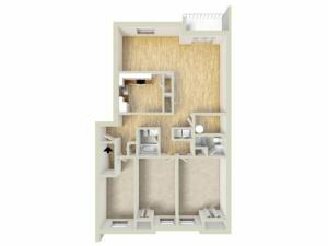 Two bedroom with den floor plan