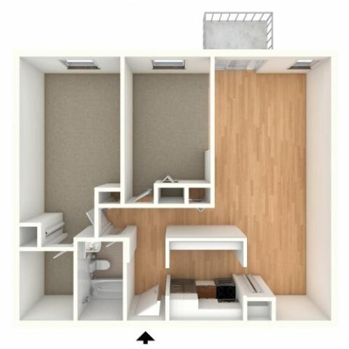 One bedroom den floor plan