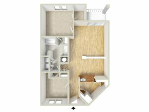 Irvington - one bedroom with den floor plan