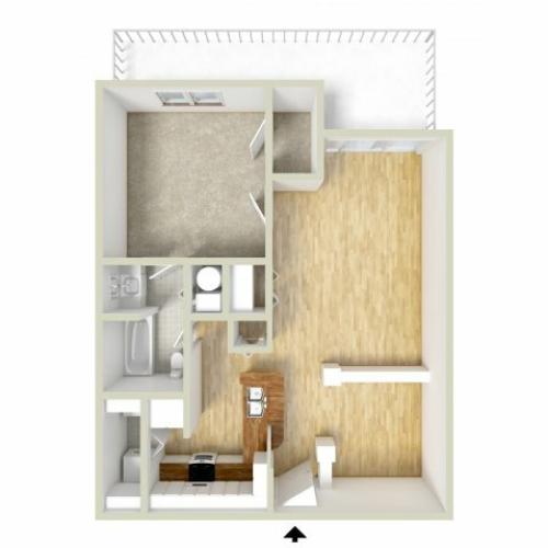 Franklin - one bedroom floor plan