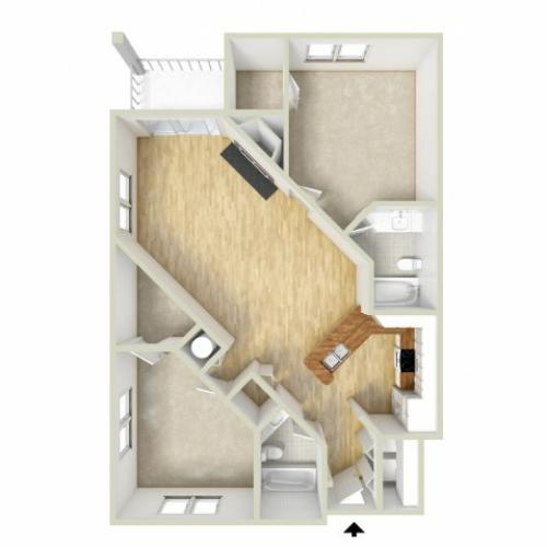Jefferson - two bedroom floor plan