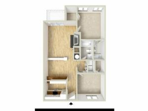Keystone - two bedroom floor plan