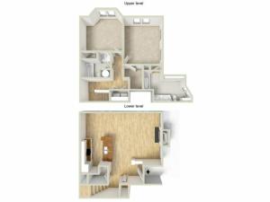 LeGrand - two bedroom townhouse floor plan