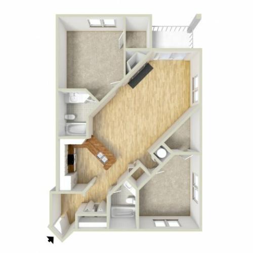 Jackson - two bedroom floor plan
