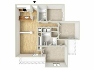 Mencken - three bedroom floor plan