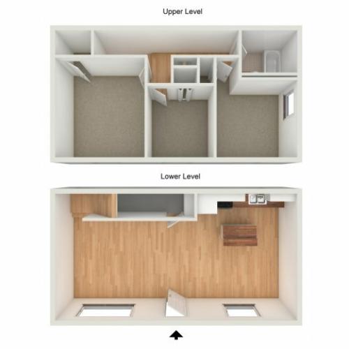 Three bedroom townhome floor plan