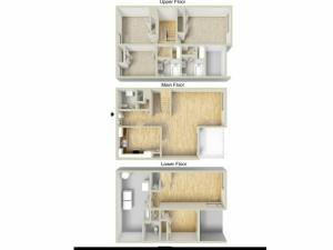 Three bedroom townhome floor plan