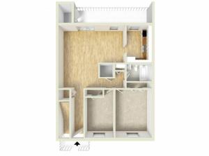 Two bedroom downstairs floor plan