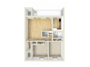 Two bedroom upstairs floor plan
