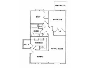 One Bedroom With Den Floorplan