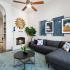 Living Room Fireplace  | San Cierra | Houston Apartments