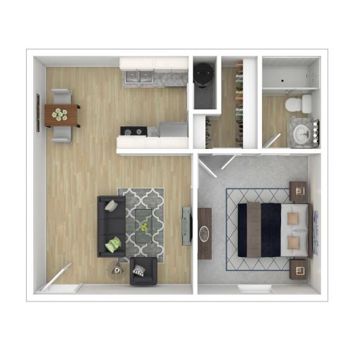 Kensington  Floor Plan - Overland Station Apartments