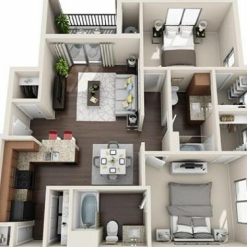 B2-R floorplan Lunaire Apartments | Goodyear, AZ Apartments