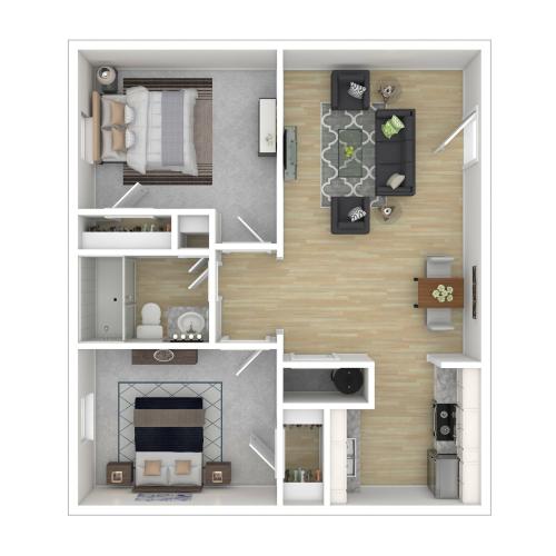 Sussex  Floor Plan - Overland Station Apartments