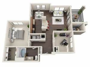 Newly Renovated, 964sqft, 1.5 bedroom/1 bathroom Lunaire Apartments | Goodyear, AZ Apartments