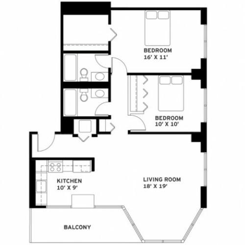 Two Bedroom Floor Plan G