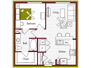 A2 Floor Plan | Domain Northgate | Apartments in College Station, TX