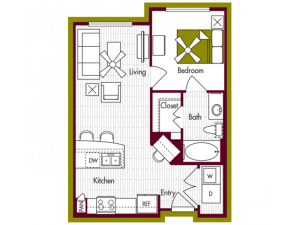 A1 Floor Plan | Domain Northgate | Apartments in College Station, TX