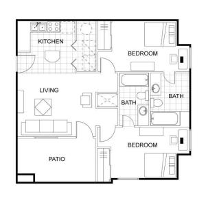 2 Bedroom | 2 Bathroom Commons on Oak | Apartments in Norman, OK