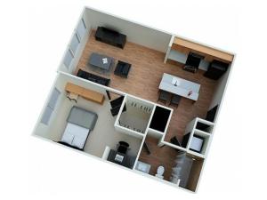 A1 Floor Plan Layout for Eclipse on Madison apartment