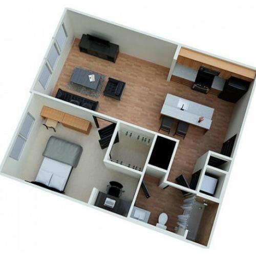 A1 Floor Plan Layout for Eclipse on Madison apartment