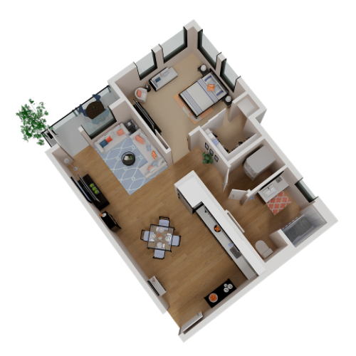 Floor Plan 1x1 Annadel Apartments