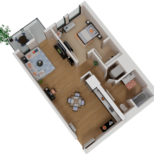 Floor Plan 1x1 Annadel Apartments
